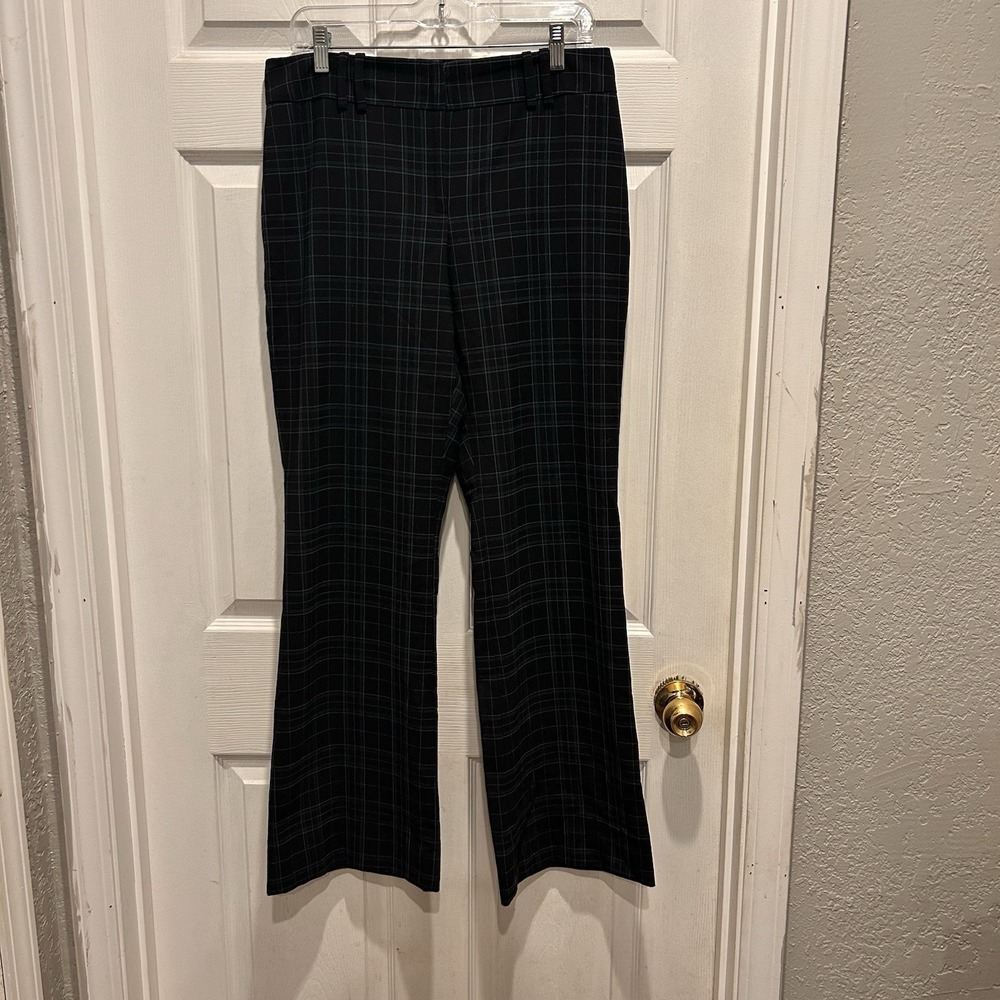 VTG Y2k The Limited Stretch Plaid Dress Pants 10 Black Blue Business Office Wear